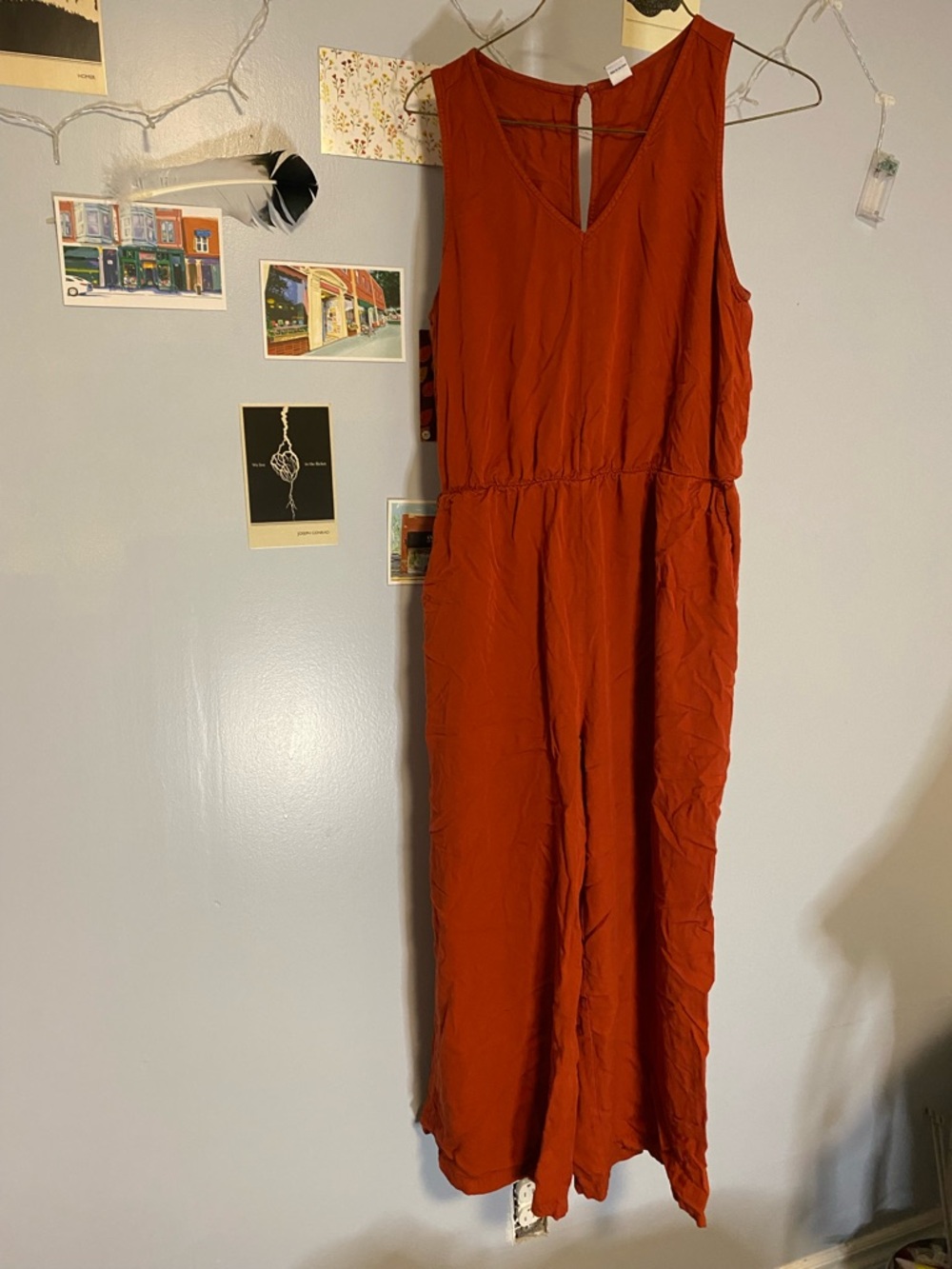 Old Navy Rust Orange V-Neck jumpsuit